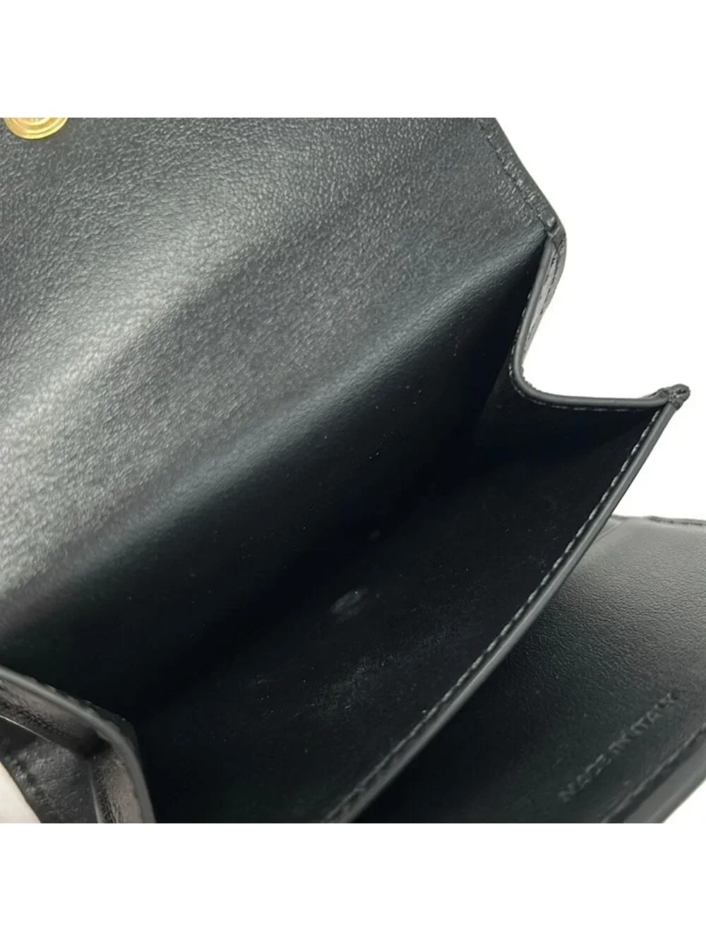 Celine Trifold Wallet Small Flap Triomphe Black Leather